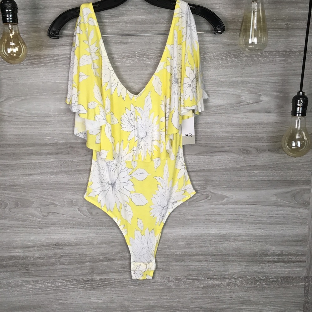 NWT BP Floral Ruffle Bodysuit Size XXS